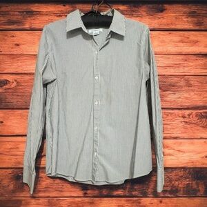 LIZ CLAIBORNE STRIPED BUTTON DOWN SIZE LARGE